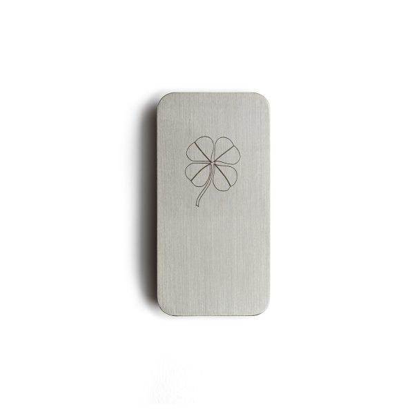 Zanetto silver ingot engraved with the Luck symbol, 999 fine silver