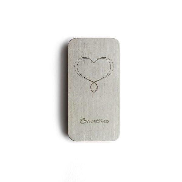 Personalised Zanetto silver ingot engraved with the Love symbol and a name